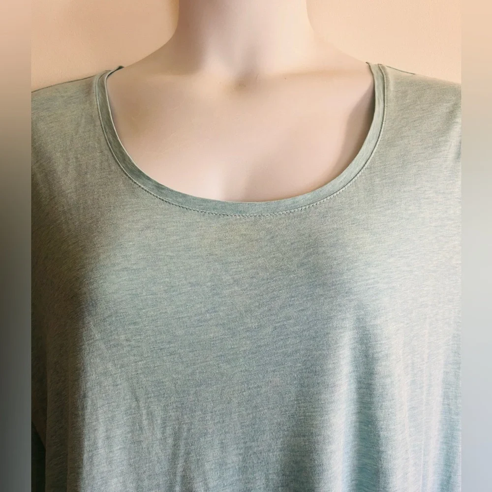 J Jill Elliptical Tee 2X Cotton Blue Green. - Picture 2 of 4